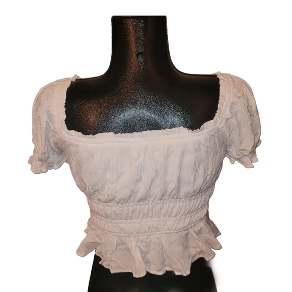 White Ruffled Women's Top - Picture 6 of 7